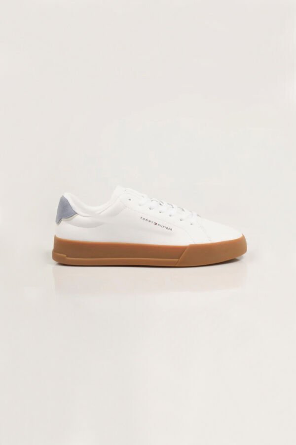 Tommy Hilfiger TH COURT LTH DETAIL ESS Beyaz Erkek Sneaker