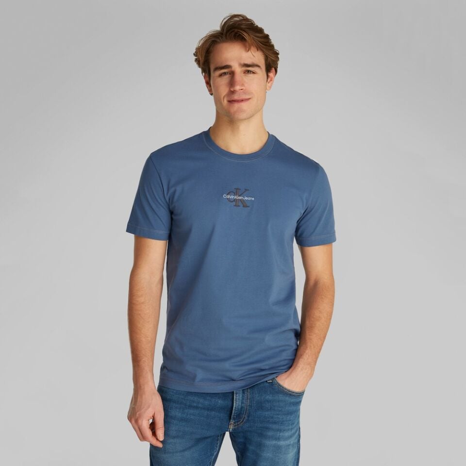 Calvin Klein Mavi Erkek T-Shirt J30J325649CK1 MONOLOGO TEE