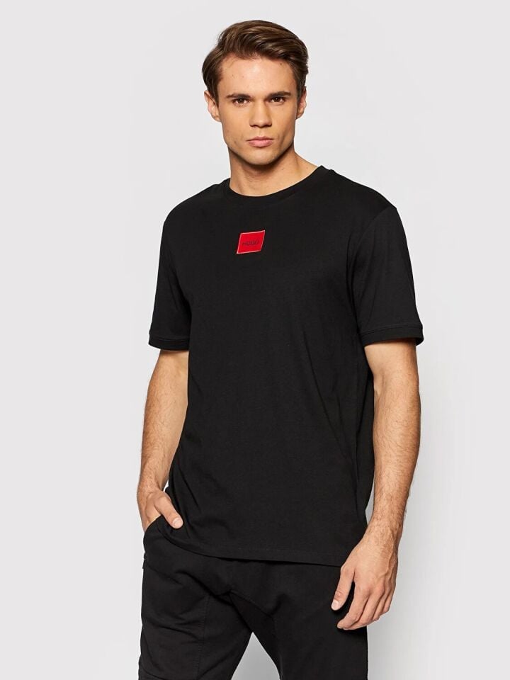 HUGO Siyah ERKEK SİYAH LOGOLU T-SHIRT