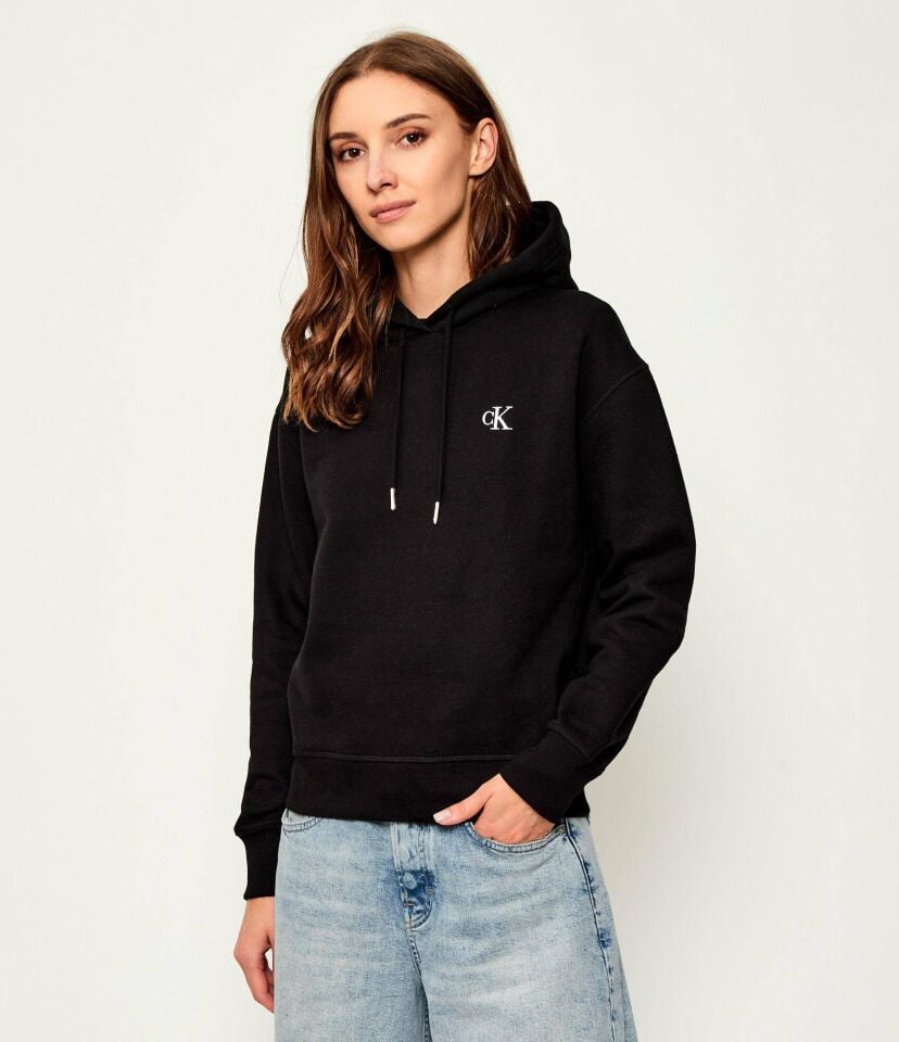 Calvin Klein Kapüşonlu Normal Kalıp Siyah Kadın Sweatshirt